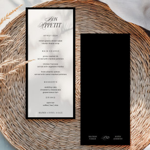 Bon Appetit Classic Elegante Hochzeit Menükarte