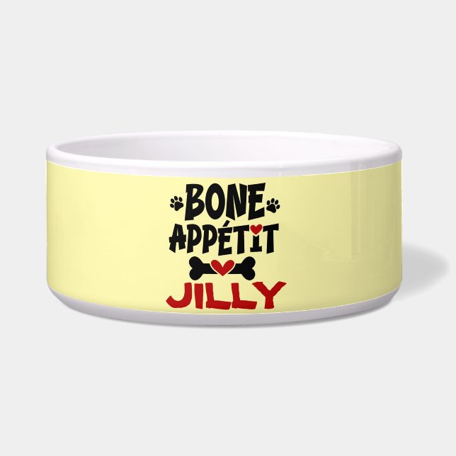 Bön Appetit Dog Bowl mit Namen Napf (Vorderseite)
