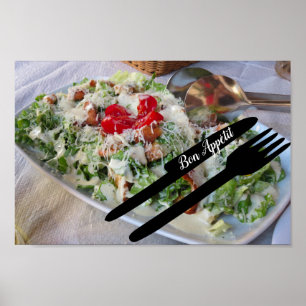 Bon Appétit griechisches Salat-Plakat Poster