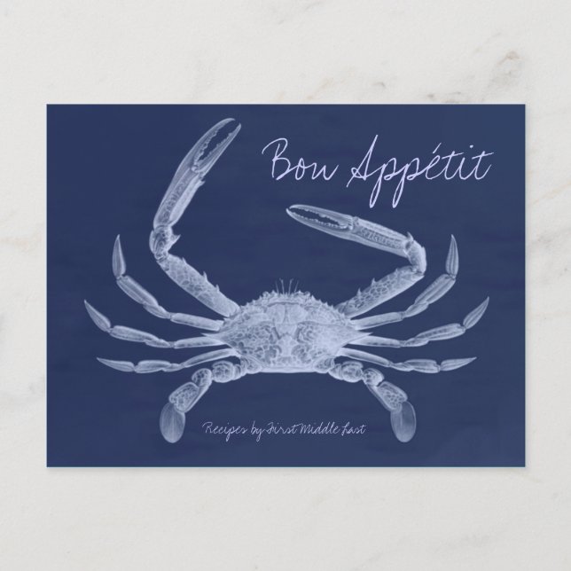 Bon Appétit King Crab Rezept Card Postkarte (Vorderseite)