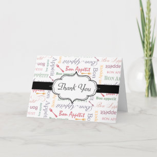 Bon Appetit Klassiker-Muster Dankeskarte