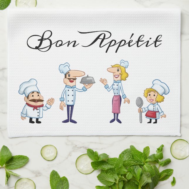 Bon Appétit Koch Family Geschirrtuch (Gefaltet)