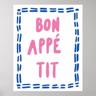 Bon Appétit Küchenwandkunst Moderne Minimalistin Poster