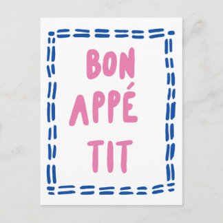Bon Appétit Kulinarische Küche Postkarte