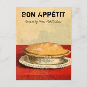 Bon Appetit Tortenrezeptkarte Postkarte