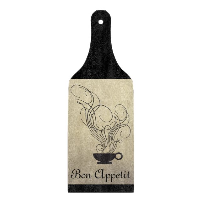 Bon Appetit Vintages angeredetes Ausschnitt-Brett Schneidebrett (Vorderseite)