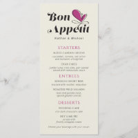 Bon Appetit Wedding Dinner Magenta Creme