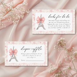 Bon Jour be French Toile Pink Baby Dusche Begleitkarte