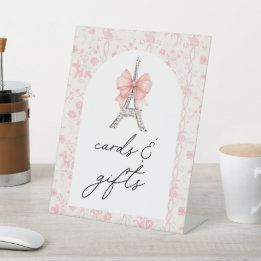 Bon Jour Be Pink Toile Bücher und Geschenke Sockelschild