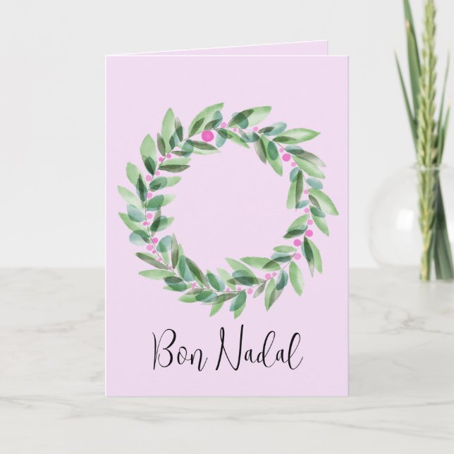 Bon Nadal, Kataloniens Weihnachtskranz Weihnachtsk Feiertagskarte (Vorderseite)