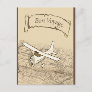 Bon Voyage Airplane Postkarte