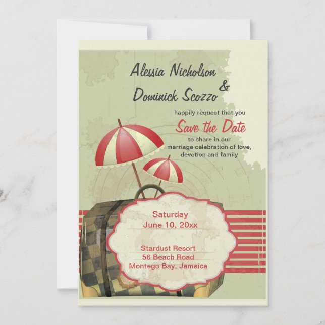 Bon Voyage Ankündigung Datum freihalten (Vorderseite)