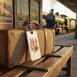 Bon Voyage Biplane Vintages Flugzeug Gepäckanhänger