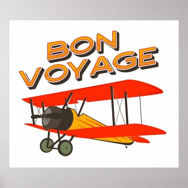 Bon Voyage Biplane Vintages Flugzeug Poster (Von Creator hochgeladen)