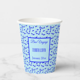 Bon Voyage Blue Schirme Muster Papier Becher