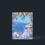 BON VOYAGE Blume Terrasse Griechische Insel Postkarte<br><div class="desc">Passen Sie diese Karte an,  indem Sie oben auf "Personalisieren" klicken,  um Ihren eigenen Text auf der Rückseite hinzuzufügen. Karo meinen Shop für mehr Farben und Designs oder lass mir wissen,  ob Sie etwas Angewohntes wollen. Danke für den Einkauf mit mir!</div>
