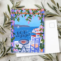 BON VOYAGE Blumen Terrasse Griechische Insel
