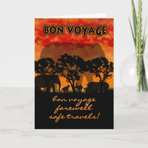 Bon Voyage Card - Afrikanische Landschaft Abschied Karte
