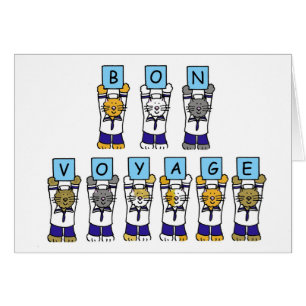 Bon Voyage Cartoon Katzen in Sailor Outfits