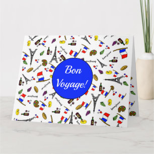 Bon Voyage French Themed Greetings Card Karte