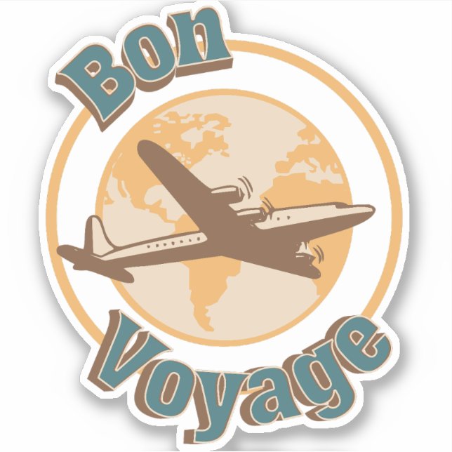 Bon Voyage Lassen Sie uns das Weltdesign bereisen Aufkleber (Vorderseite)
