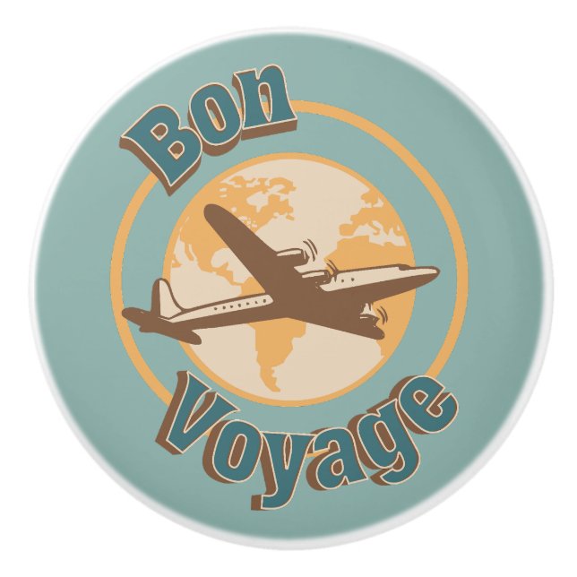 Bon Voyage Lassen Sie uns das Weltdesign bereisen Keramikknauf (Vorderseite)