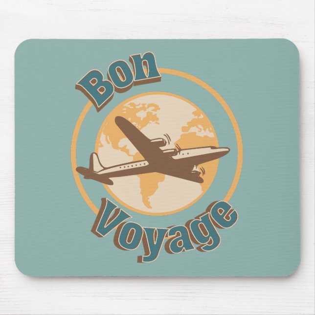 Bon Voyage Lassen Sie uns das Weltdesign bereisen Mousepad (Vorne)