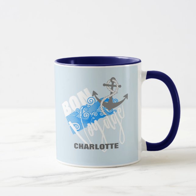 Bon Voyage Nautic Personalisiert Tasse (Rechts)