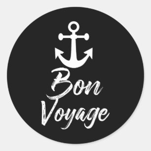 Bon Voyage Nautical Anchor Cruise Ship Graphic for Runder Aufkleber