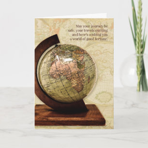 Bon Voyage Old World Globe Vintage Karte