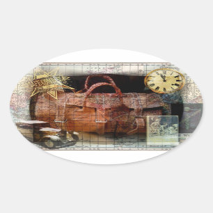 Bon Voyage Ovaler Aufkleber