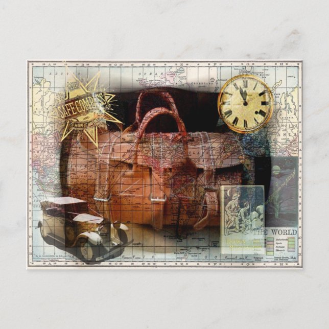 Bon Voyage Postkarte (Vorderseite)