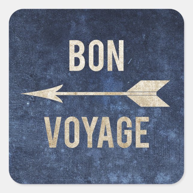 Bon Voyage Quadratischer Aufkleber (Vorderseite)