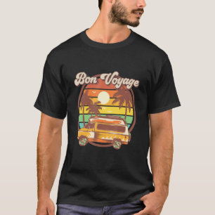 Bon Voyage Retro Urlaub Van Beach Palm Bäume T-Shirt