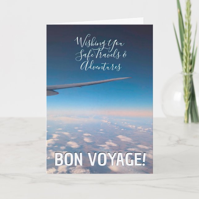 Bon Voyage! Safe Travels Wishes Window Seat Views Karte (Vorderseite)