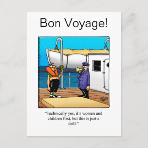Bon Voyage Spaß Postkarte