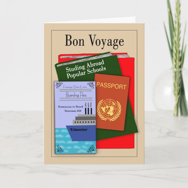 Bon Voyage Study Abroad Card Karte (Vorderseite)