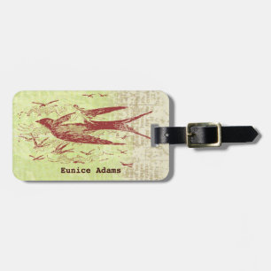 Bon Voyage Thumbelina Vintag Ephemera Collage Gepäckanhänger