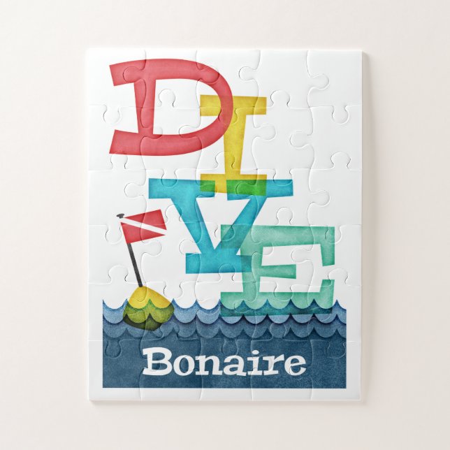 Bonaire Dive - farbenfrohe Scuba Puzzle (Vertikal)