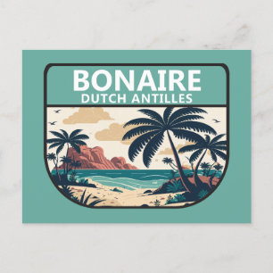 Bonaire Dutch Antilles Retro Emblem Postkarte
