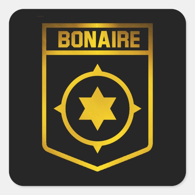 Bonaire Emblem Quadratischer Aufkleber (Vorderseite)
