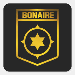 Bonaire Emblem Quadratischer Aufkleber