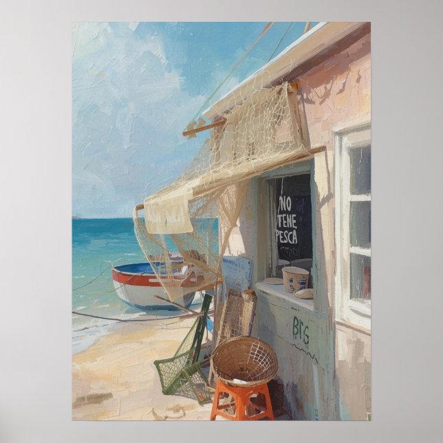 Bonaire Fischhütte Poster (Vorne)