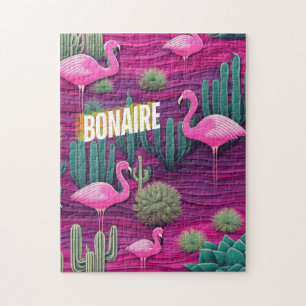 Bonaire in rosa Urlaubshaven Puzzle