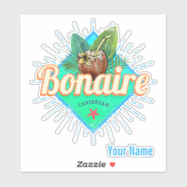 Bonaire Karibik Retro Urlaub Vintage Insel Aufkleber
