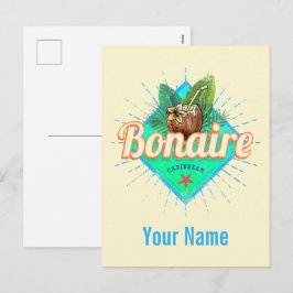 Bonaire Karibik Retro Urlaub Vintage Insel Feiertagspostkarte