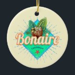 Bonaire Karibik Retro Urlaub Vintage Insel Keramik Ornament<br><div class="desc">Bonaire in der Karibik mit Kokosnuss Vintages Andenken für Inselurlaub. Bonaire mit Retro-Seestern in der Karibik als Souvenir für Strand und Ozean. Bonaire Lifestyle für Backpacker und Karibik Island Trip. Bonaire in der Karibik Vintage Insel und Kokospalmen Design Souvenir. Bonaire Retro-Inseldesign für Karibik-Reisen und Strand- oder Insel- und Ozeanreisen. Bonaire...</div>