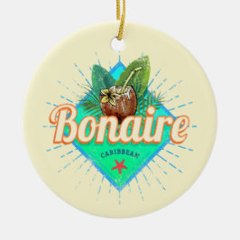 Bonaire Karibik Retro Urlaub Vintage Insel Keramik Ornament