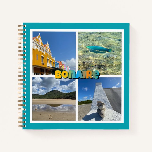 Bonaire Landschaftliche FotoCollage Notizbuch (Vorderseite)