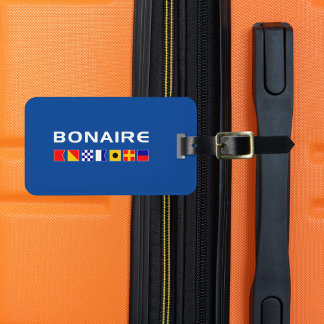 Bonaire Nautical Maritime Sailing Flags Dark Color Gepäckanhänger